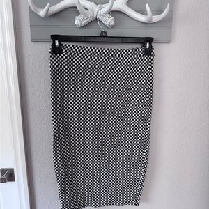 Bar III Black and White Checkerboard Pencil Skirt